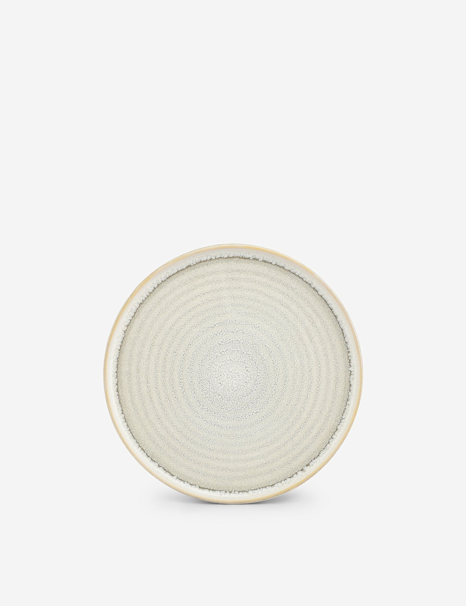 Cameo-tallerken Ø21,5 cm i beige stentøj fra S&P, set oppefra.